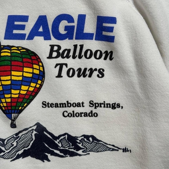 Vintage Hanes Eagle Balloon Tours Crewneck Sweatshirt Unisex L/XL - Picture 3 of 6